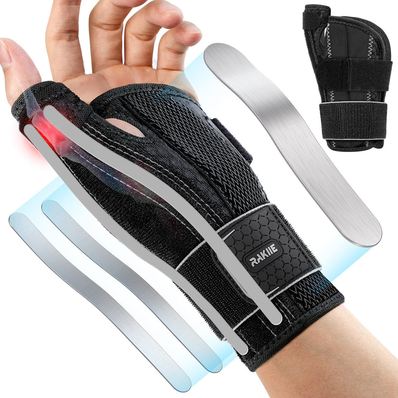 [Australia] - Wrist & Thumb Brace 5X Powerful Support, Carpal Tunnel Wrist Brace 3 Adjustable Straps, Night Thumb Splint for De Quervain's Tenosynovitis, Tendonitis Pain Relief, Left Hand, Gray S/M(5.51-7.48") S/M(5.51-7.48") 
