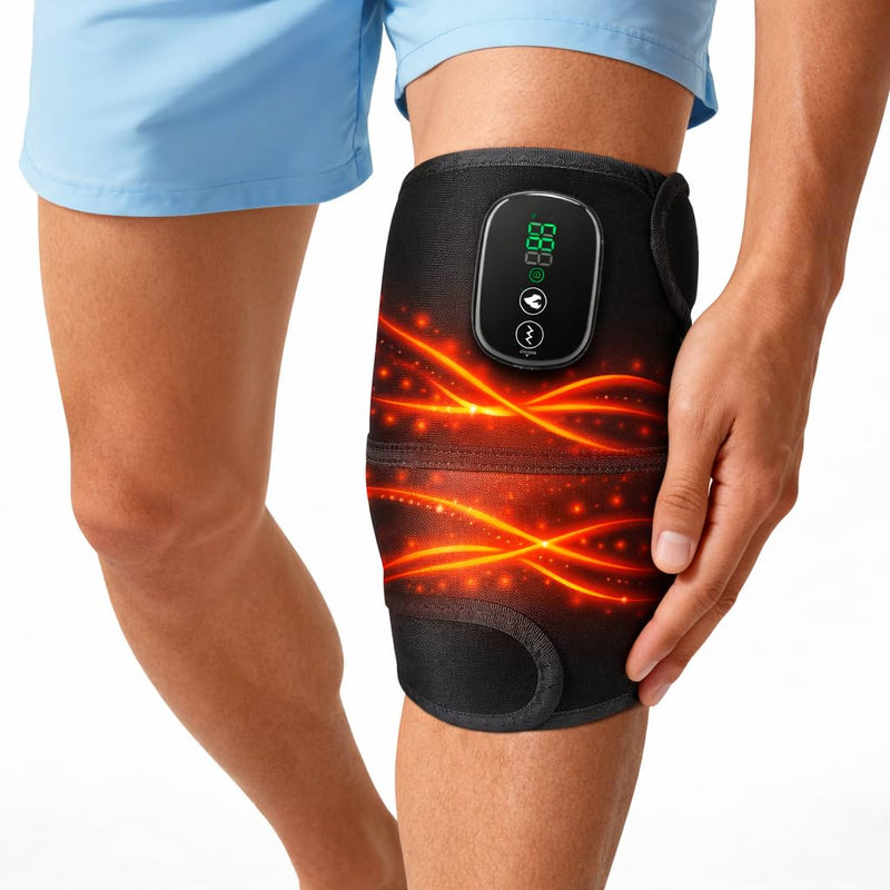 Cordless Knee Massager for Pain Relief, Knee Heating Pad for Knee Pain, Knee Massager with Heat, Heated Knee Massager, Newly 4 Powerful Motors, 5 Heats and 5 Massage Modes