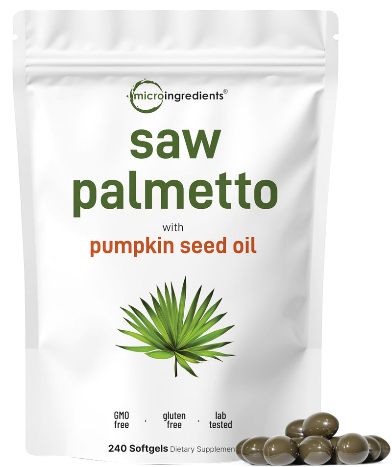 [Australia] - Saw Palmetto 4,800mg Equivalent with Pumpkin Seed Oil, 240 Softgels | Cold Pressed Extract | Essential Fatty Acids & Phytosterols | Duo Action Support for Hair, Urinary, Bladder, & Prostate Health 