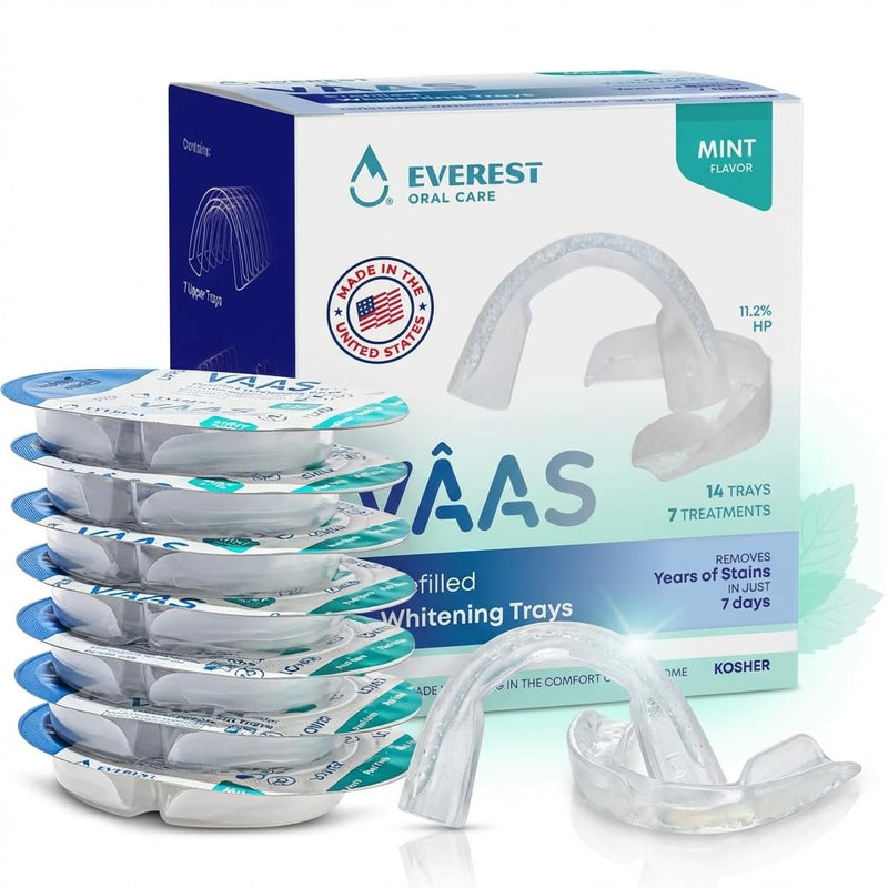 Prefilled Teeth Whitening Trays for a Brighter Smile – 7-Day At-Home Whitening Kit with 14 Disposable Mint Trays for Adults, Easy No-Mess 30-Minute Daily Use for Noticeably Whiter Teeth 7-Day Treatment