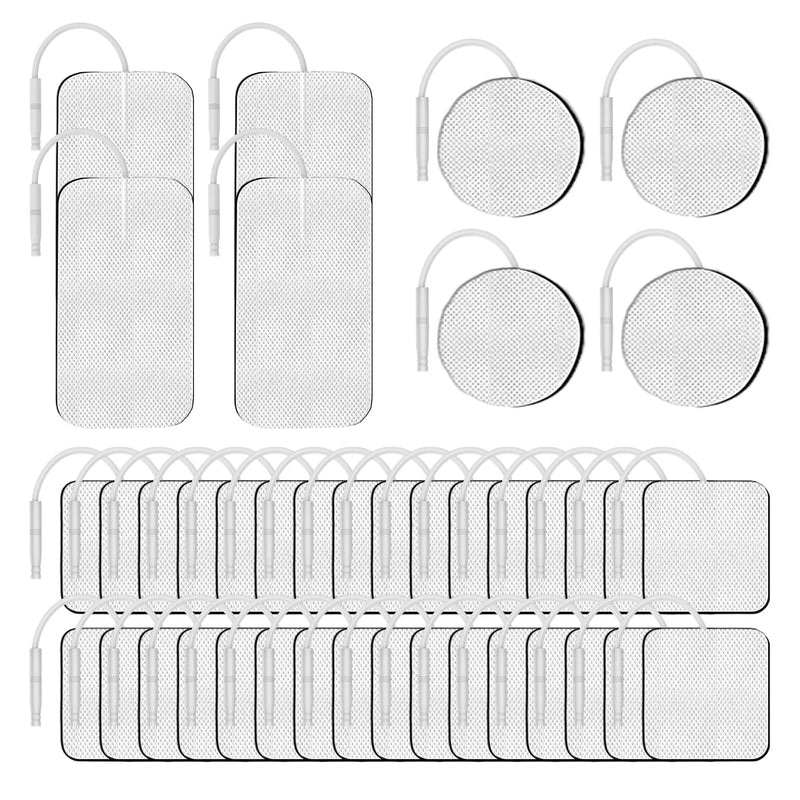 40PCS TENS Unit Replacement Pads, Electrode Pads with Self-Stick Performance and Non-Irritating, Compatible with TENS Use 2mm Pin Connector Such as AUVON TENS, TENS 7000, Etekcity, Nicwell Care Tens
