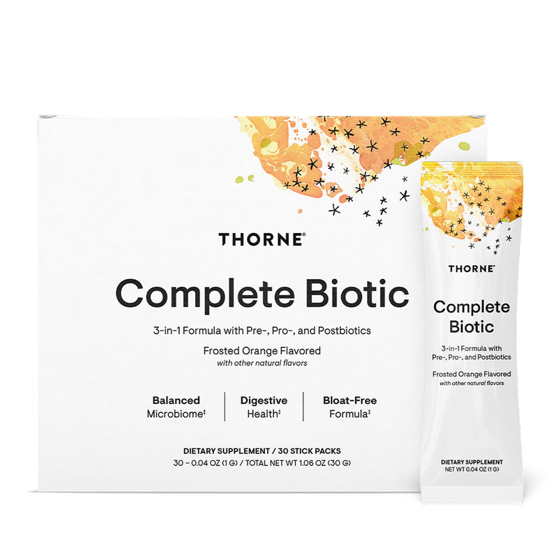 [Australia] - THORNE - Complete Biotic - Probiotic, Prebiotic & Postbiotic for Women, Men & Kids - Supports Gut, Digestive & Immune Health* - Occasional Constipation, Diarrhea, Gas & Bloating Relief* - 30 Servings 