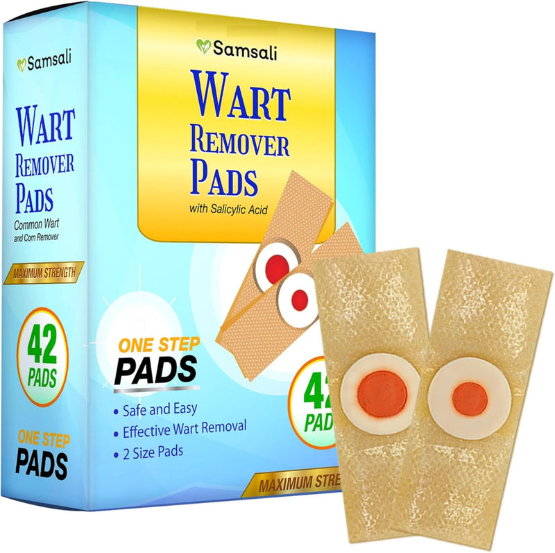 [Australia] - Wart Corn Remover Pads for Feet: 42 Pack 40% Salicylic Acid Extra Strength Bandages for Plantar Warts Corns Small Callus on Feet Hands Toes - Safe Effective Treatment for Adults Teens Blue (42 Pads) 42 Pads 