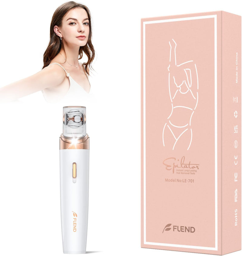 [Australia] - Epilator,2 in 1Epilator for Women Rechargeable,Womens Electric Shaver with LED Light,Hair Removal,Hair Removal for Women Legs/Face/Bikini/Arms,Smooth Epilator Trimmer Travel Kit Set,Simple to use White 