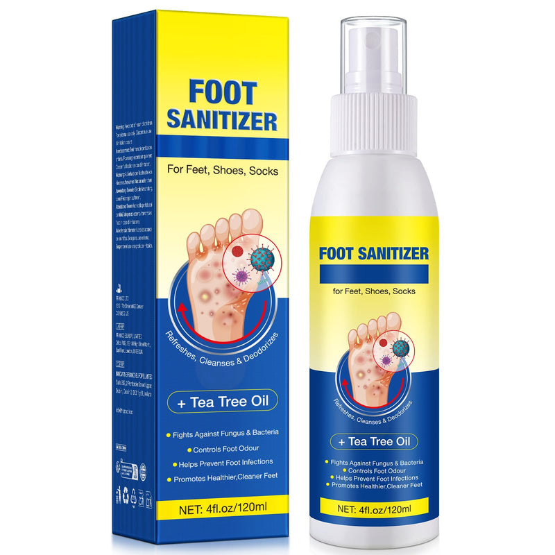[Australia] - Tea Tree Oil Foot Spray, Clear Foot Spray, Keeps Feet and Shoes Fresh, TeaTree Oil Spray for Foot (120ml/4.06 oz) 
