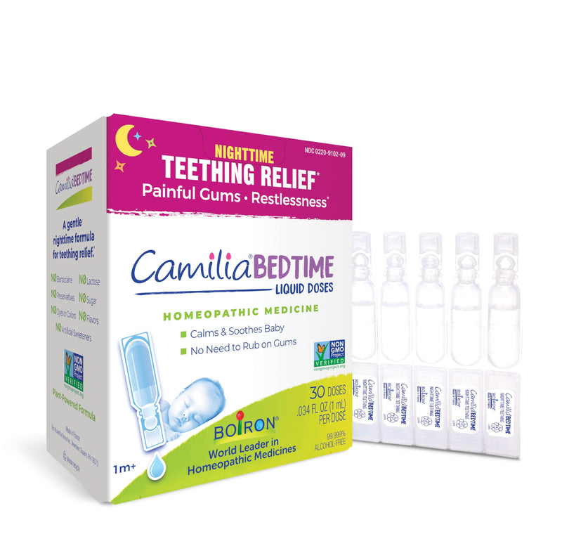 [Australia] - Boiron Camilia Bedtime Liquid Doses for Nighttime Teething Relief, Painful Gums, Restlessness, and Irritability - 30 Count 30 Dose Bedtime 