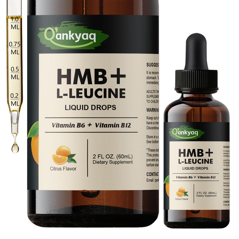 HMB Leucine Liquid Supplements, Drops for Muscle, Easy to Take, for Seniors | Maintain Active & Independent Lifestyle, Ideal for Adults 45+ & Seniors, No Pills & Easy to Take, Simple Daily Routine