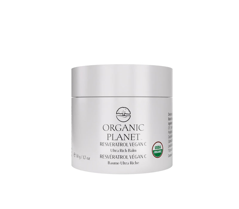 Resveratrol Vegan C Ultra Rich Balm – USDA Certified Organic Anti-Aging Face & Neck Cream – Vitamin C Facial Moisturizer for Brightening & Deep Hydration – 1.7 Fl Oz