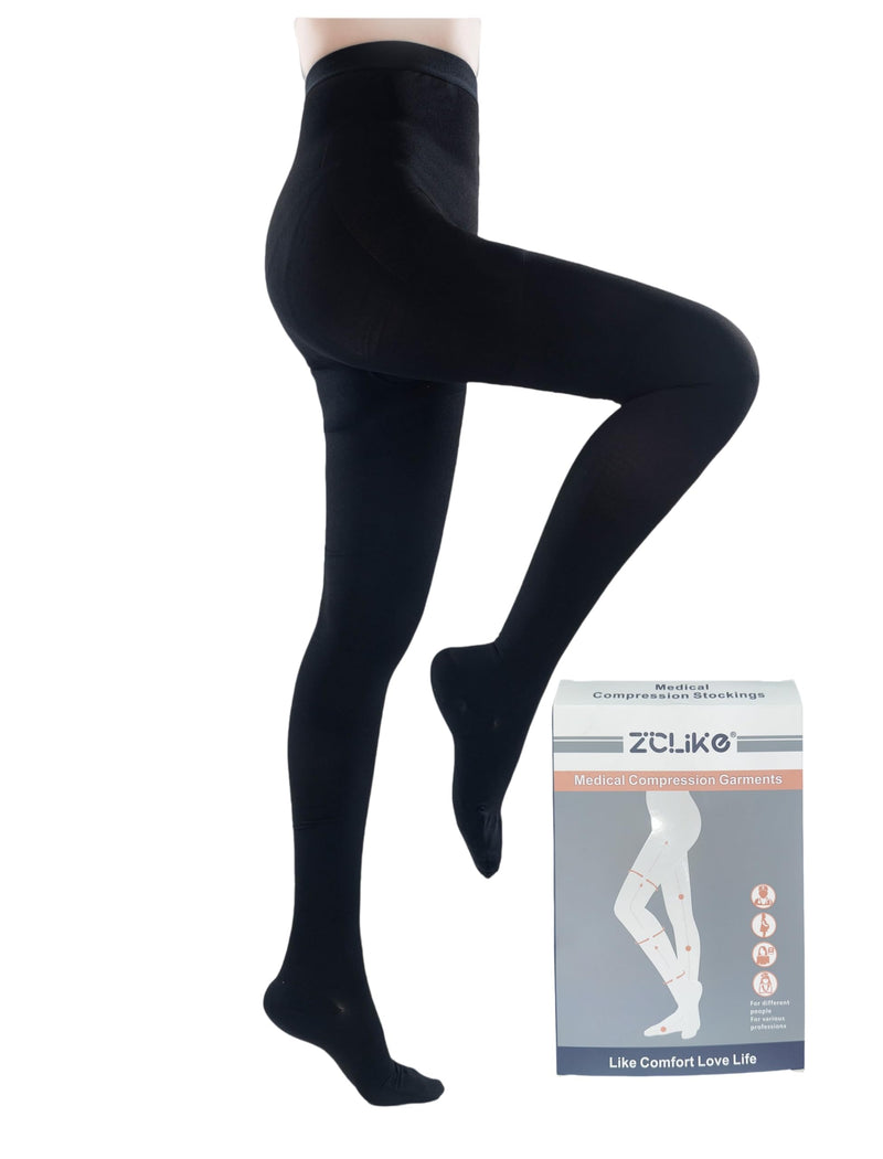 [Australia] - ZCLIKE¬Æ Medical Compression Pantyhose Closed Toe Stockings for Women&Men 20-30mmHg All-Season Comfort Advanced Support for Varicose Veins Edema DVT Plus Size XL Black 