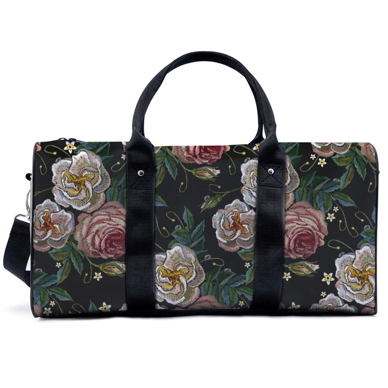 Duffle Bag for Women Men,Travel Bag with Adjustable Shoulder Strap Large Capacity Tote Bag Weekender Bag for Travel Gym Vintage Rose 1