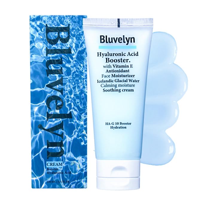 10X Hyaluronic Acid Soothing Cream – 100,000ppm High-Strength Hydration, 70% Iceland Glacier Water, Vitamin E, Lightweight Moisturizer for All Skin Types, 3.4 fl. oz / 100ml