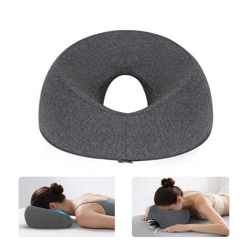 [Australia] - Face Down Massage Pillow - Removable Cover for Massage Tables & Massage Bed, Esthetician Supplies for SPA, Beauty & Tattoo Professionals Facial Pillow (Type A) Dark Gray 