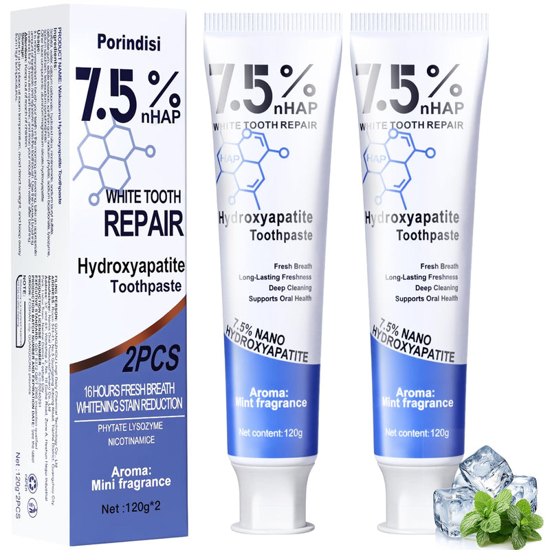 Nano Hydroxyapatite Toothpaste – Remineralizing, Whitening & Fluoride-Free Toothpaste for Sensitive Teeth, Cavity Reversal, Enamel Repair & Gum Care, Suitable for Kids & Adults