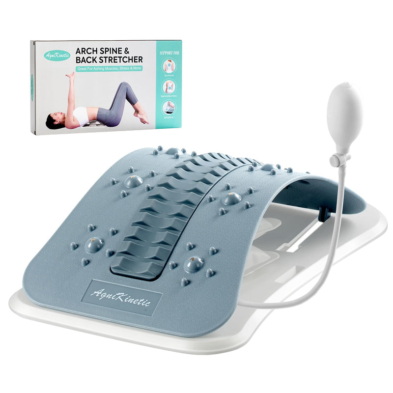 [Australia] - Back Stretcher for Lower Back Pain Relief, Inflatable Regulated Lumbar Support Board, Ergonomic Back Cracker with Acupressure Points, Back Massager for Spinal Decompression and Scoliosis 