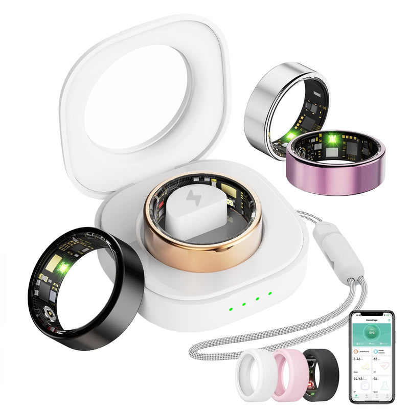 [Australia] - Smart Ring For Women Men, Health Tracker with Heart Rate/Blood Oxygen/Blood Pressure/Sleep Monitoring/Step Counting, IP68 Waterproof Fitness ring, No App Fees for iPhone & Android (Lavender Pink, 9#) Lavender Pink 9# 