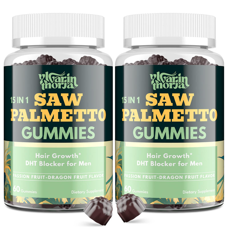 [Australia] - Saw Palmetto Gummies for Men ‚Äì 600mg Extra Strength DHT Blocker with Biotin, Pumpkin Seed ‚Äì Supports Prostate Function, Urinary Flow & Hair Regrowth Supplement, 60 Passionfruit-Dragonfruit Gummies 120 Count (Pack of 1) 