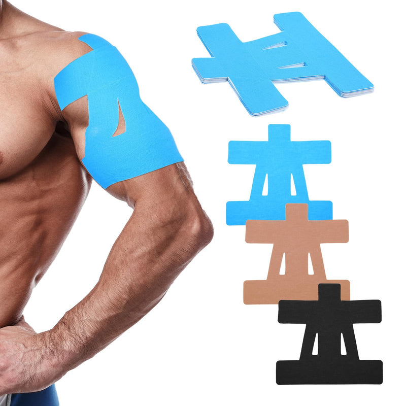 30Pcs Precut Kinesiology Tapes for Shoulder, Original Cotton Waterproof & Breathable, Shoulder Pain Relief Athletic Tape, Enhance Elastic Sports Tape for Support and Muscle Sports