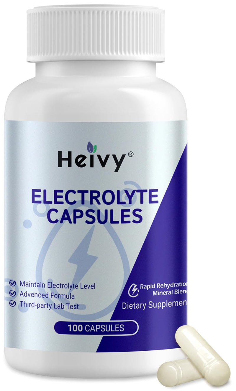 [Australia] - Electrolyte Capsules, High Sodium Salt Tablets (500mg Sodium &100mg Potassium), Salt Pills for POTS, Running, Keto, Electrolytes for Hydration Supplement - 100 Count (Size 0) - Made in USA 