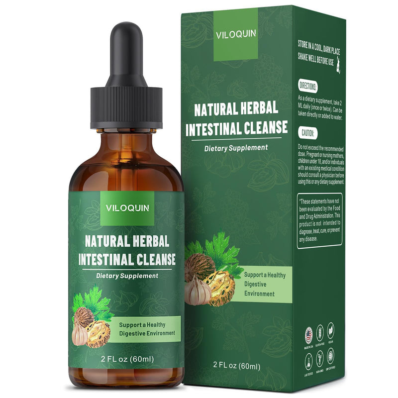 [Australia] - Gut Cleanse Detox Liquid, Natural Herbal Intestinal Support with Oil of Oregano, Wormwood, Black Walnut, Clove, Garlic, 2 fl oz 