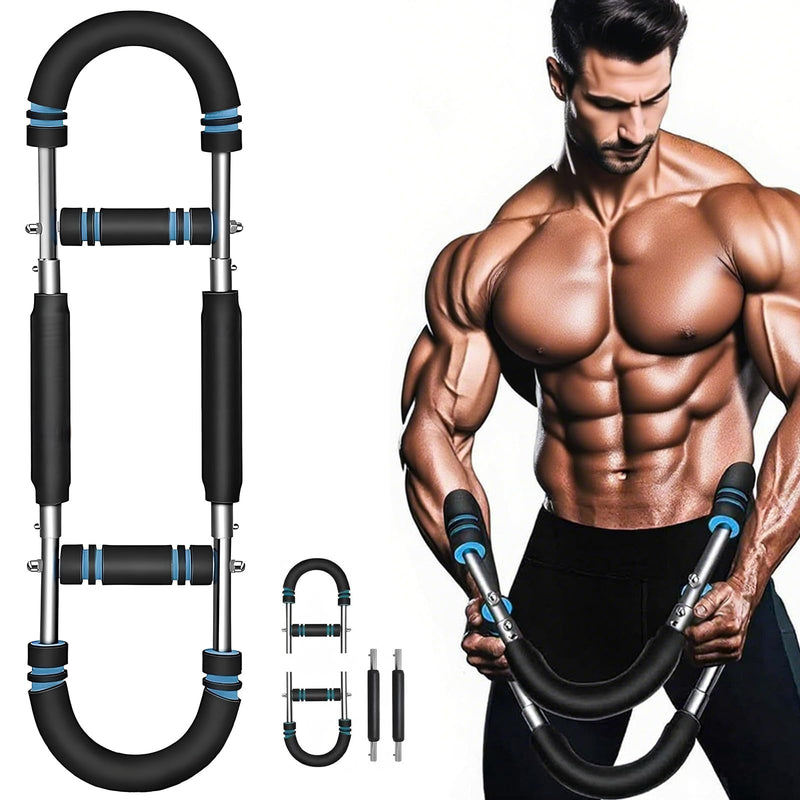 [Australia] - Twister Arm Trainer, 40-100lb Adjustable Chest Workout Equipment with 4 Spring & Training Poster, Power Twister Bar Arm Trainer, Portable Power Twister Bar, Detachable Design Fitness Anywhere 