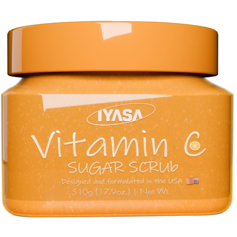 IYASA Vitamin C Sugar Scrub for Daily Exfoliation | Helps Remove Dead Surface and Supports Smoother-Feeling Skin | Refreshing Cleanse | Suitable for Melanin-Rich Skin | 17.9 oz