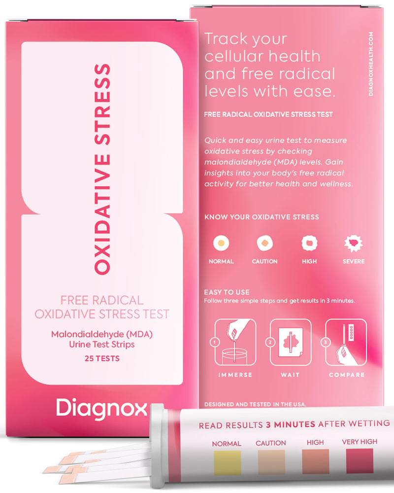 [Australia] - Oxidative Stress Test ‚Äì at Home Urine MDA Test Strip | Free Radical & Antioxidant Marker | Wellness, Longevity & Vitality Test | Fast Results in 3 Mins | 25 Self Tests 
