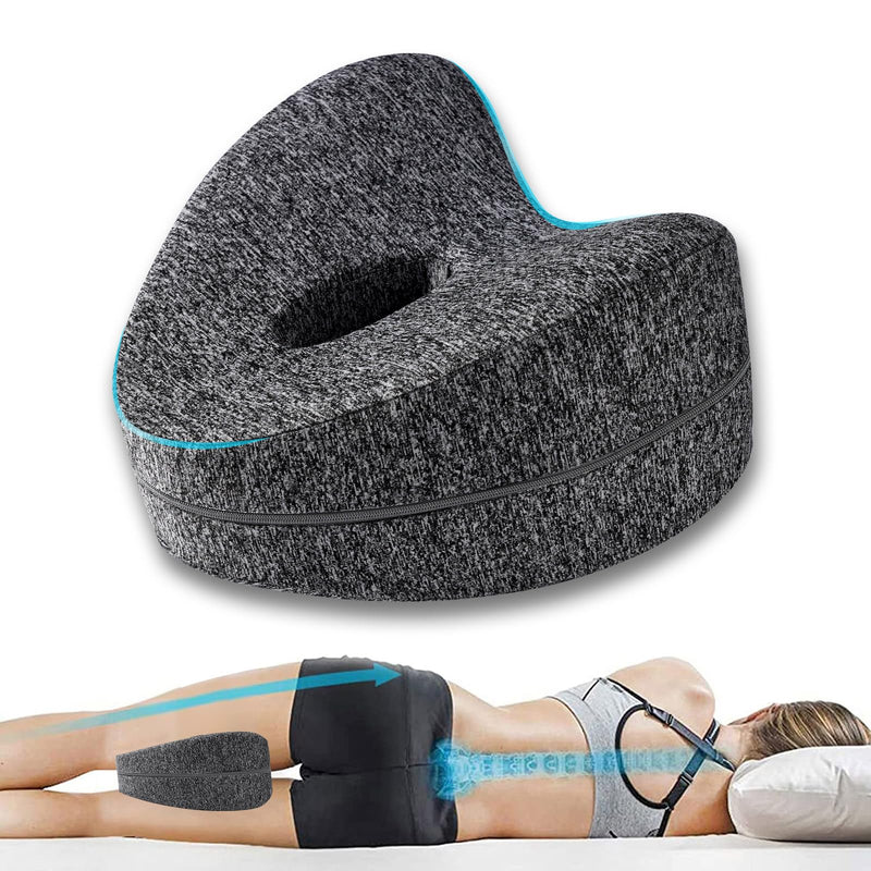 [Australia] - Leg Pillow, Knee Pillow for Side Sleepers, Leg Pillows for Sleeping, Knee Cushion for Sleeping,Suitable for Relieving Leg, Back, Knee Pain Grey Without Straps 