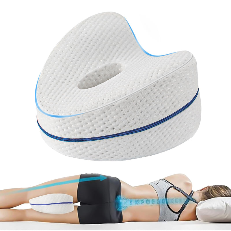 [Australia] - Leg Pillow, Knee Pillow for Side Sleepers, Leg Pillows for Sleeping, Knee Cushion for Sleeping,Suitable for Relieving Leg, Back, Knee Pain White Without Straps 