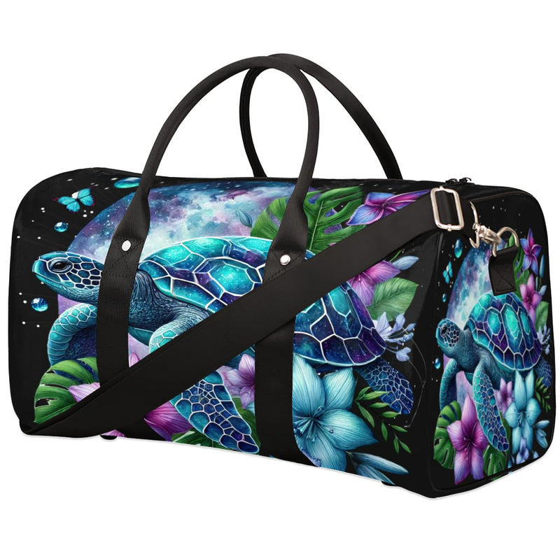 Travel Duffel Bag Galaxy Turtle Sport Tote Gym Bag Waterproof Foldable Carryon Weekend Overnight Training Handbag Sports Duffle Bags for Women Men Boys Girls A-2 Turtle