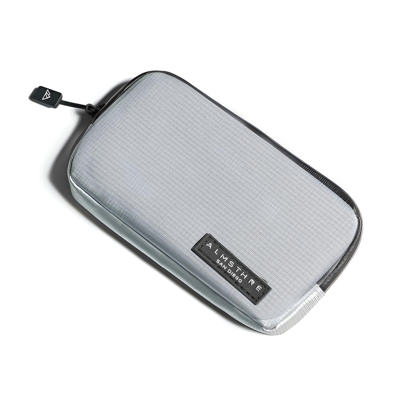 Ride Wallet 7”x4” | Waterproof Cycling Wallet for Phone, Cards & Essentials | Durable Ripstop Nylon – Fits Most Phones & Passports | Secure Storage for Biking & Travel Sterling Silver