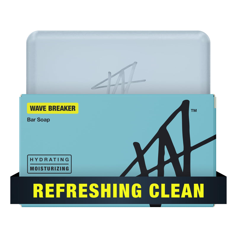 W By Jake Paul Bar Soap for Men, Moisturizing Vitamin Infused Mens Soap with Shea Butter, Odor Fighting, Wave Breaker Scent, 5 oz 5 Ounce (Pack of 1)