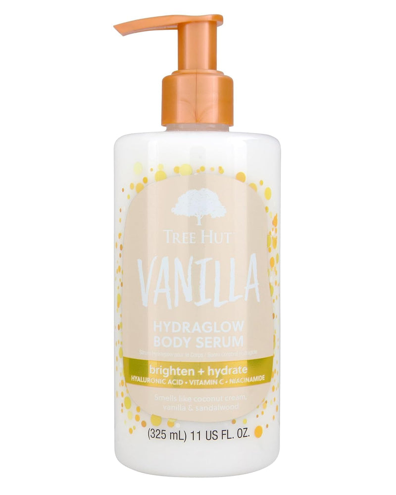 Tree Hut Hydraglow Vanilla Body Serum & Lotion, 11 Fl Oz | Body Serum, Brighten & Hydrate, with Hyaluronic Acid, Lightweight, Non-Greasy Formula, Vitamin C & Niaciamide, 11 Oz 11 Fl Oz (Pack of 1)
