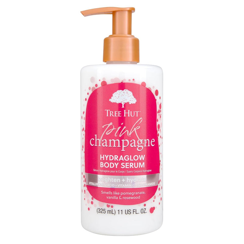 Tree Hut Hydraglow Pink Champagne Body Serum & Lotion, 11 Fl Oz | Body Serum, Brighten & Hydrate, with Hyaluronic Acid, Lightweight, Non-Greasy Formula, Vitamin C & Niaciamide, 11 Oz 11 Fl Oz (Pack of 1)
