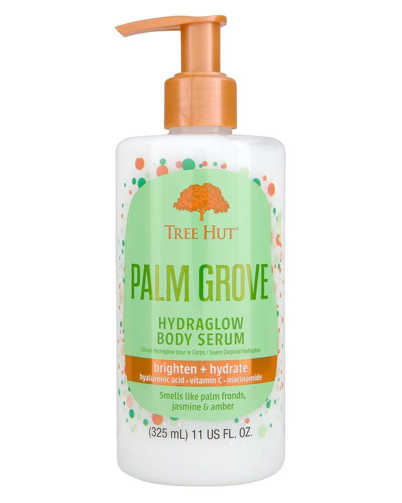 Tree Hut Hydraglow Palm Grove Body Serum & Lotion, 11 Fl Oz | Body Serum, Brighten & Hydrate, with Hyaluronic Acid, Lightweight, Non-Greasy Formula, Vitamin C & Niaciamide, 11 Oz 11 Fl Oz (Pack of 1)