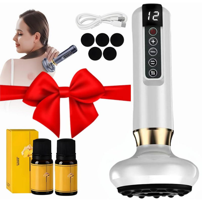 [Australia] - cc&dd outdoors Electric Handheld Cellulite Massager -12 Adjustable Suction Modes for Anti-Cellulites Massage Therapy (White) White 