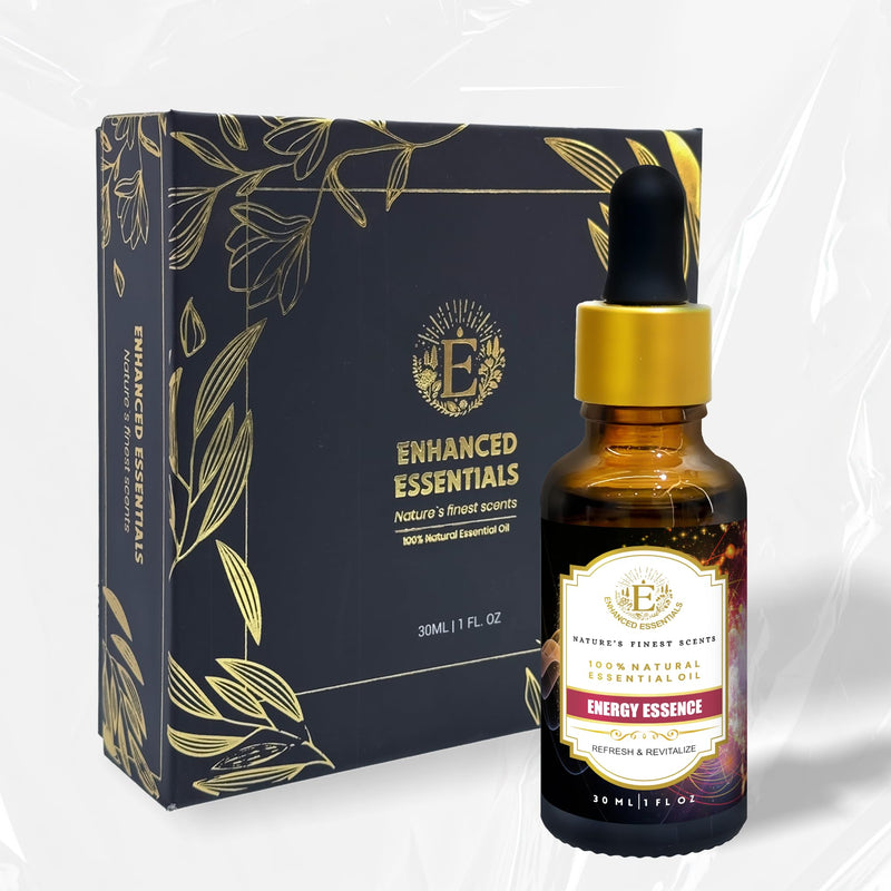 Essential Oil Blend for Energy, Cleansing & Mood by Enhanced Essentials – 100% Pure, Slow-Distilled|Aromatherapy for Diffuser, Massage & Shower|Uplifting Citrus & Mint Notes|1 fl oz (30 ml) Energy Essence