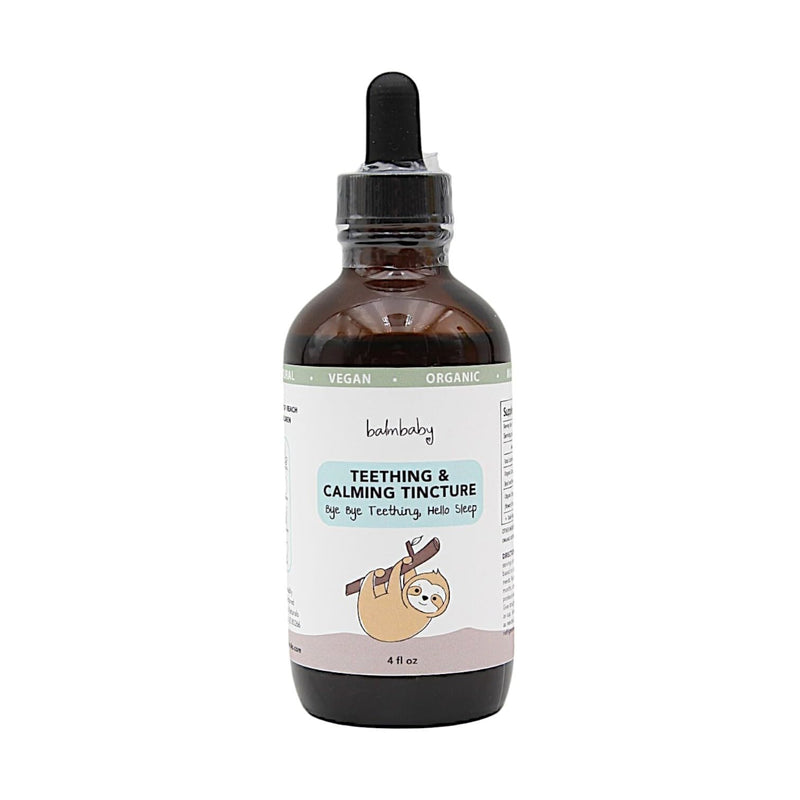 Balm Baby Natural Baby Teething & Calming Tincture - Calms, Soothes Gums and Discomfort – Vegan - Glass Bottle with Glass Dropper (4oz) 1 Count (Pack of 1) Sweet Glycerin