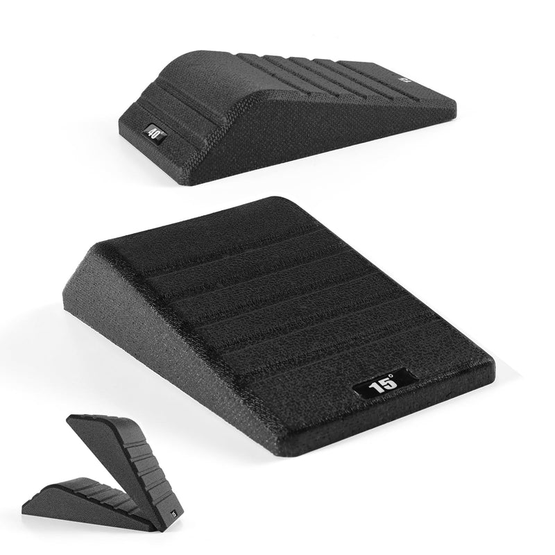 [Australia] - Squat Wedge Block 2PCS Non Slip Professional Ramp - 550 LBS Weight Capacity - Slant Board for Calf Stretching - Calf Stretcher Slant Board - Yoga Blocks Black 