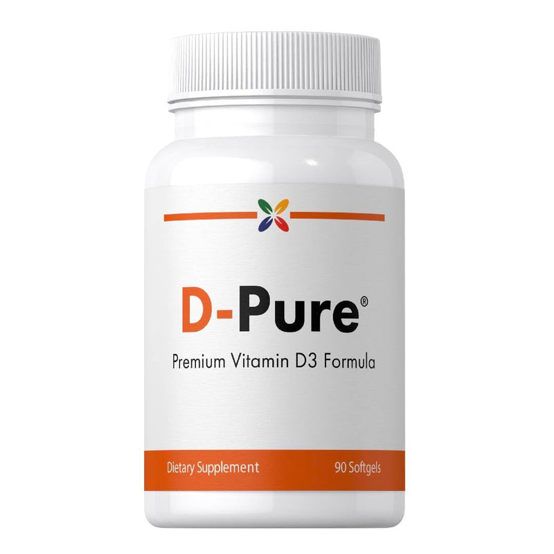 Stop Aging Now - D-Pure Vitamin D3 Supplement (5000 IU) Softgels- 90 Count