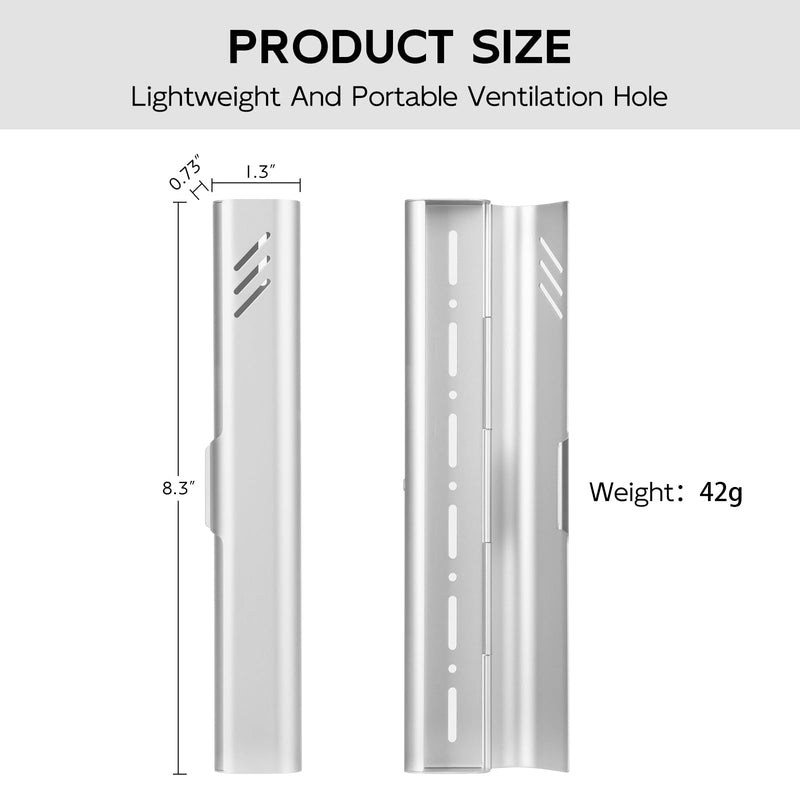 [Australia] - Travel Toothbrush Case, Portable Toothbrush Holder, Durable Aluminum Toothbrush Storage Box, Small Breathable Manual Toothbrush Container for Traveling, School, Camping, Business Trip - Sliver 1 