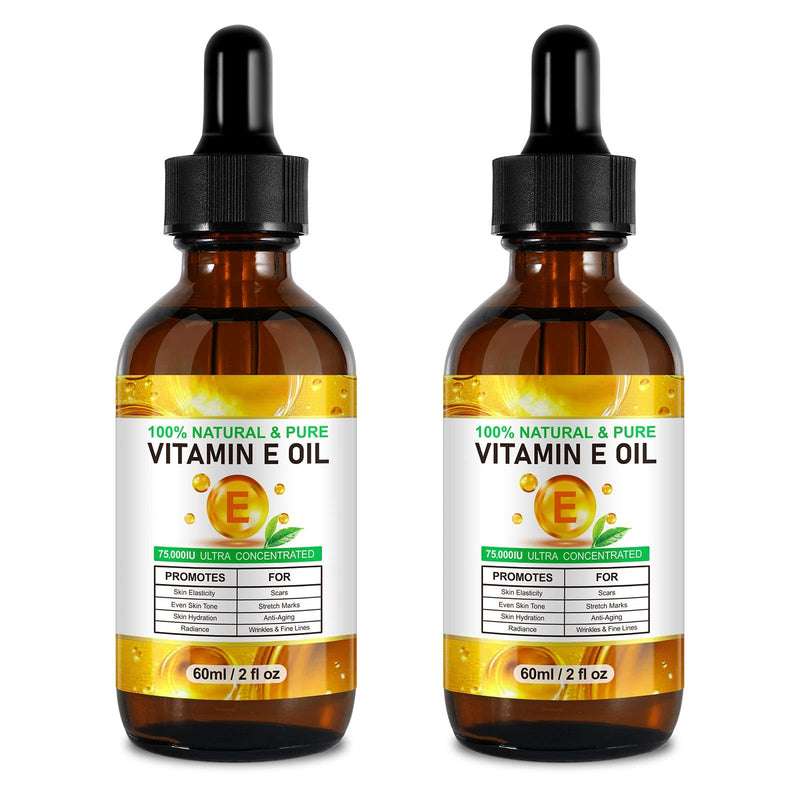 Meifenla Vitamin E Oil for Skin,75,000 IU Pure Vitamin E Oil for Face, Hair,Nail & Body Tightening Plump Skin,Reduce Fine Lines & Scars,Moisturizing & Smooth,Non-GMO 4 Fl Oz (Pack of 1) Golden