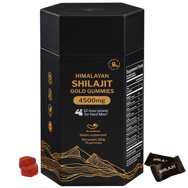 [Australia] - Organic Pure Himalayan Shilajit Gummies with Ashwagandha and Sea Moss ‚Äì Gold Shilajit for Men & Women Supplement, 105+ Natural Trace Minerals, 70-Gummy (11-Ingredient Recipe) 70 Count (Pack of 1) 
