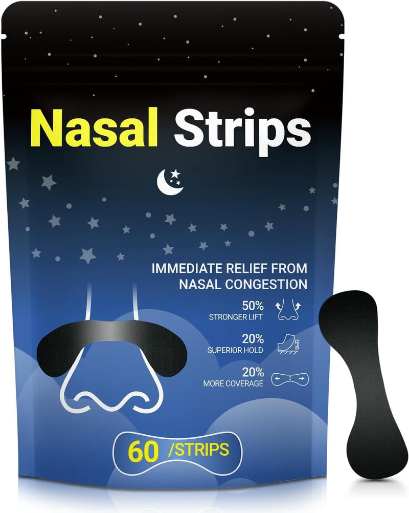 [Australia] - Nasal Strips for Snoring ‚Äì Extra Strength Nose Strips for Breathing Day and Night Use with Strong Adhesion ‚Äì Stops Snoring, Improves Sleep and Workout Performance ‚Äì Comfortable for Men & Women ‚Äì 60ct Blue 