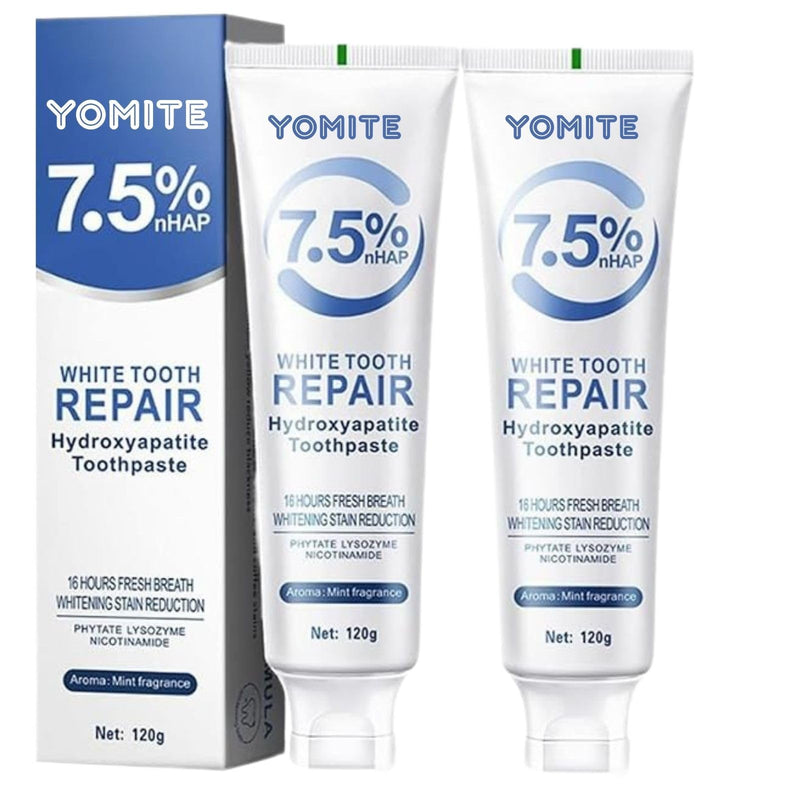 7.5% Nano Hydroxyapatite Toothpaste,Fluoride-Free Hydroxyapatite Toothpaste for Enamel Protection Tooth Strengthening Appropriate for Sensitive Teeth, Fresh Mint Flavor,for Oral Care (2 pcs) 2.12 Ounce (Pack of 2)