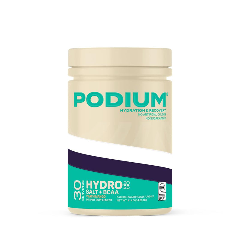 [Australia] - Podium Nutrition, Instantized BCAA Powder, Hydro and Salt 2025, 30 Servings, Electrolytes, Hydration, Recovery (Peach Mango) Peach Mango 