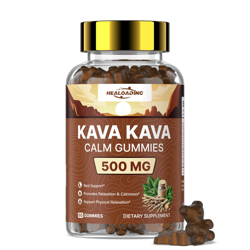 [Australia] - Kava Kava Root Extract Supplement: Natural Kava Gummies with L Theanine, Ashwagandha and GABA for Cognitive & Immune Support Herbal Supplement for Adults 
