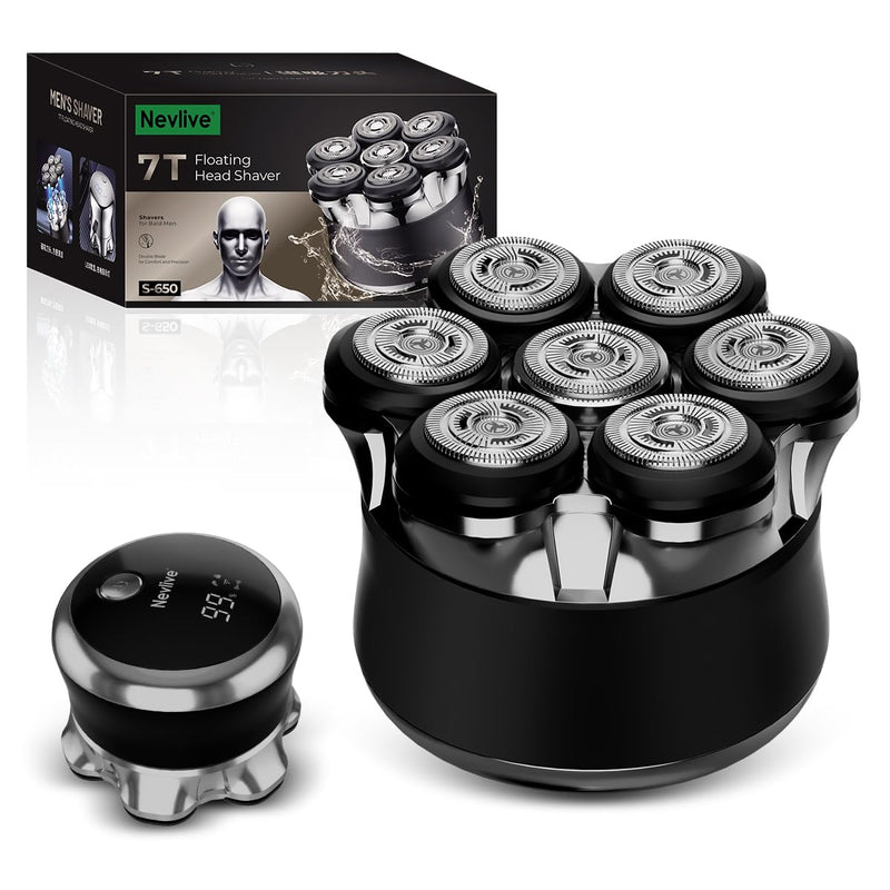 [Australia] - Head Shavers for Bald Men – Bald Head Shavers for Men, 7D Rotary Blades Electric Razor, Waterproof, Cordless USB-C Fast Charging with LED Display 