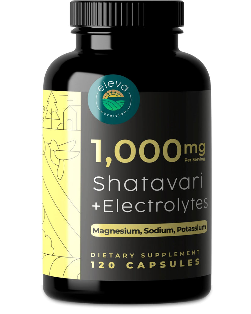 [Australia] - Shatavari Organic Powder Capsules for Women and Men from the Root (Chitabari)- Plus Electrolytes Magnesium, Sodium, Potassium for Enhanced Hydration to Counter Shatavari Powder's Diuretic Effect-120Ct 