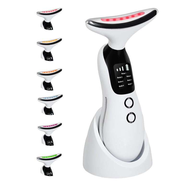 Facial Massager, 7 Color Neck Massager and Skin Care Tool,Skin Contouring, Relaxation, Rejuvenation, for Anyone who Loves Skincare - Home &Travel Use