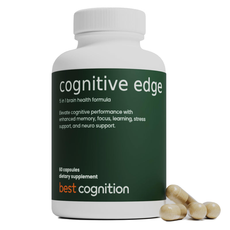 [Australia] - Natural Brain Support Supplement - Memory, Focus, Stress, Relaxation - Ashwagandha, L-theanine, Astaxanthin, Rhodiola, PQQ - 60 Cognitive Edge Capsules 